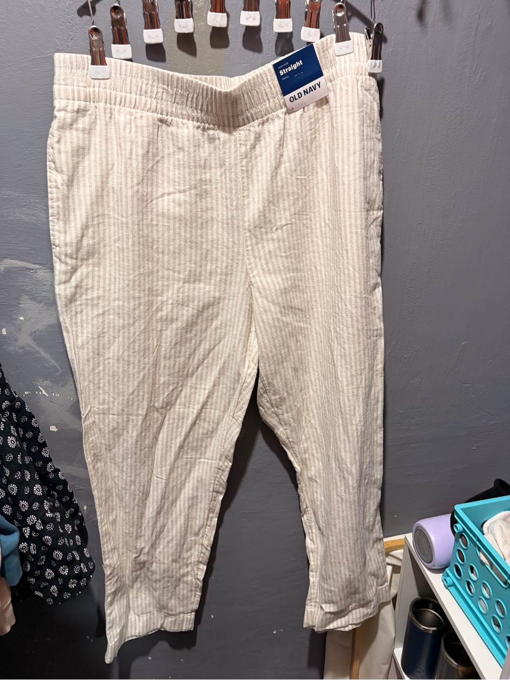Old Navy Cream Textured Pull-On Straight Kids Pants